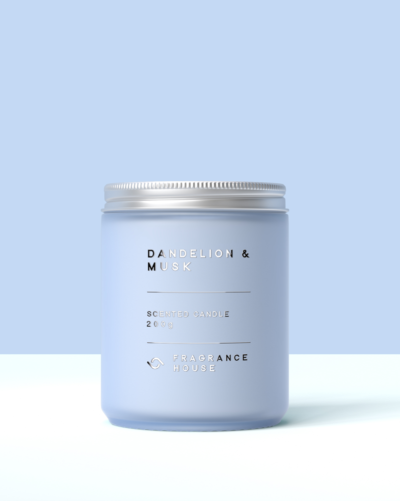 Dandelion & Musk scented poured candle 200g