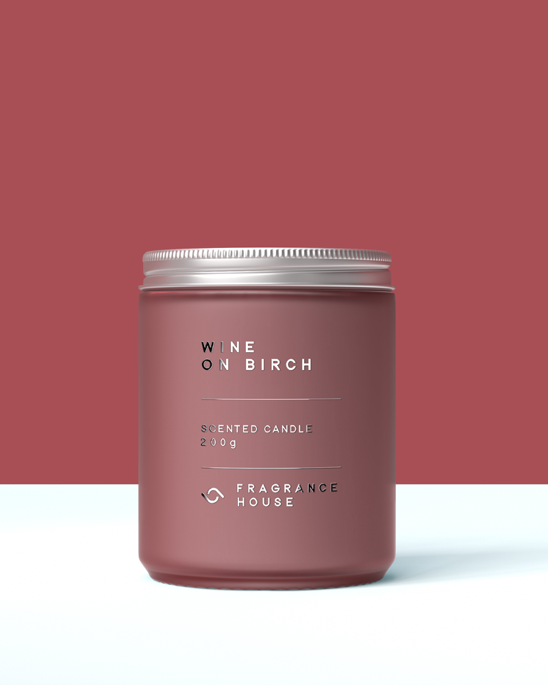 Wine on Birch scented poured candle 200g