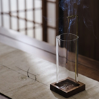 CEREMONY Wooden Incense Holder with Glass Ash Catcher