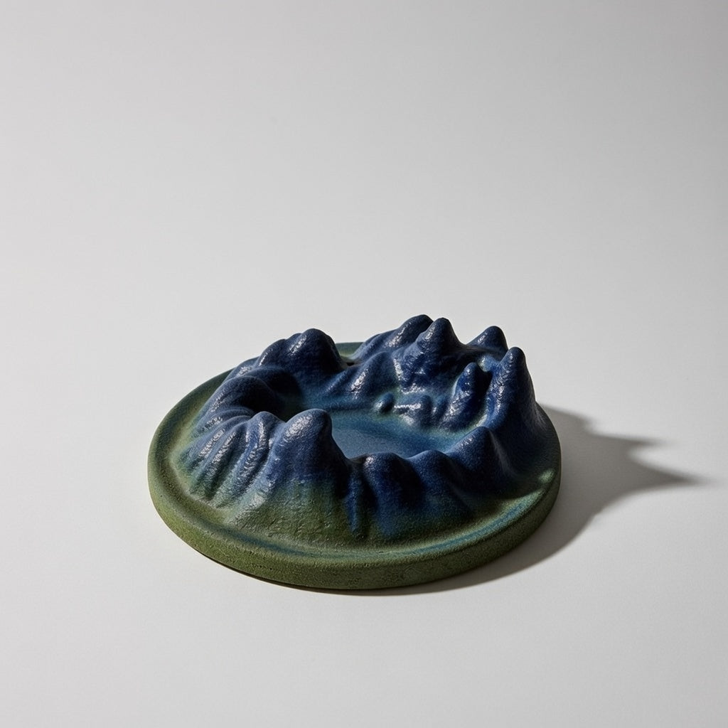 Rivers and Mountains Ceramic Incense Holder