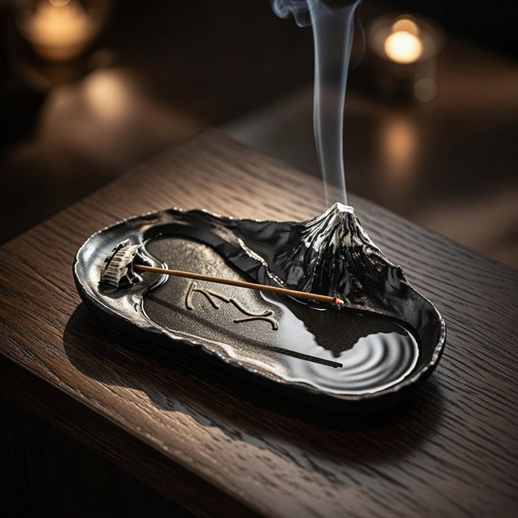 Mt Fuji - Incense Holder black