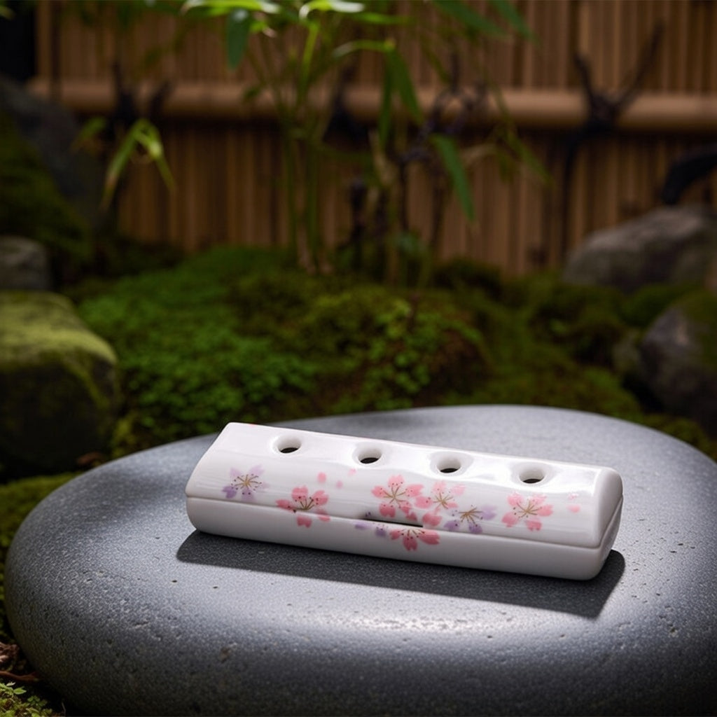 Reclining incense tray (large) cherry flower pattern