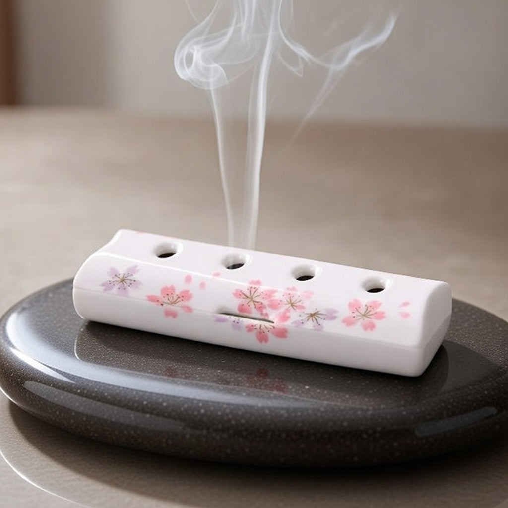 Reclining incense tray (large) cherry flower pattern