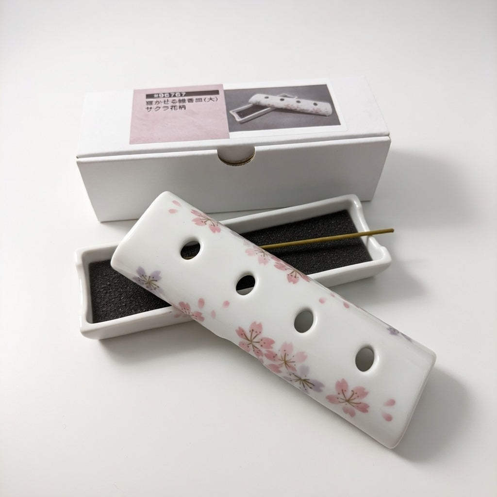 Reclining incense tray (large) cherry flower pattern